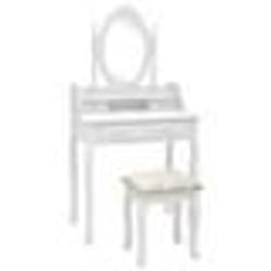 vidaXL Ensemble de coiffeuse avec tabouret Blanc 75x69x140cm Paulownia - TU