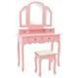 vidaXL Ensemble de coiffeuse et tabouret Rose 100x40x146 cm Paulownia - TU