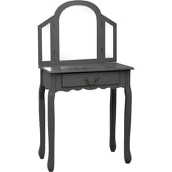 Vidaxl - Coiffeuse et tabouret Gris 65x36x128 cm Bois de paulownia mdf