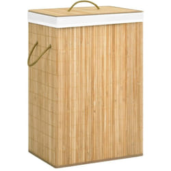 Vidaxl - Panier à linge avec 2 sections bambou 72 l