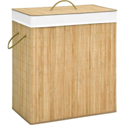 Vidaxl - Panier à linge avec 2 sections bambou 100 l