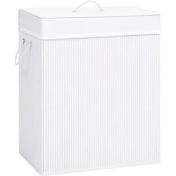 Vidaxl - Panier à linge avec 2 sections bambou blanc 100 l