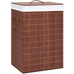 Vidaxl - Panier à linge avec 2 sections bambou marron 72 l