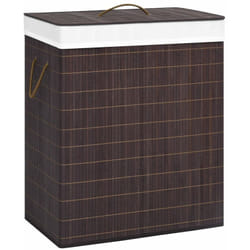 Vidaxl - Panier à linge avec 2 sections bambou marron 100 l