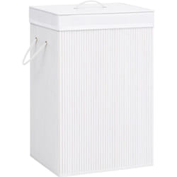 Panier à linge avec une seule section bambou blanc vidaXL