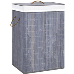 Vidaxl - Panier à linge avec une seule section bambou gris