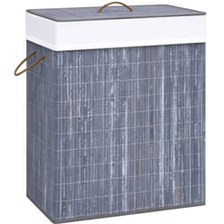 Vidaxl - Panier à linge avec une seule section bambou gris 83 l