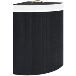 Vidaxl - Panier à linge d'angle Bambou Noir 60 l