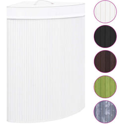 Vidaxl - Panier à linge d'angle Bambou Blanc 60 l