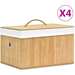 Vidaxl - Boîtes de rangement en bambou 4 pcs