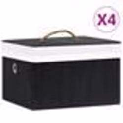 vidaXL Boîtes de rangement en bambou 4 pcs Noir - TU