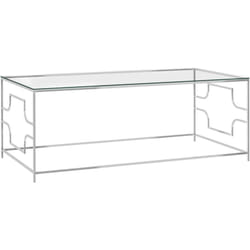 Vidaxl - Table basse Argenté 120x60x45 cm Acier inoxydable et verre