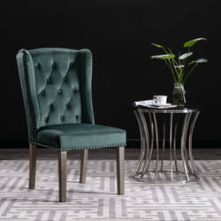 Vidaxl - Chaise de salle à manger Vert foncé Velours