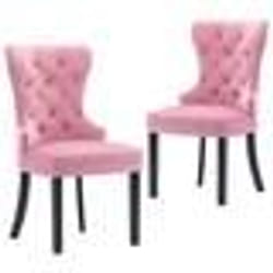 vidaXL Chaises à manger lot de 2 rose velours - TU