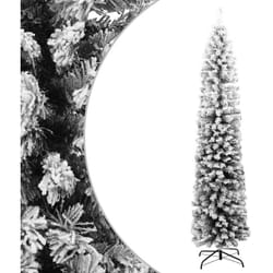 Sapin de Noël artificiel,Arbre de Noël mince flocon de neige vert 180 cm pvc Vidaxl