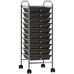 Vidaxl - Chariot de rangement mobile à 10 tiroirs Noir Plastique
