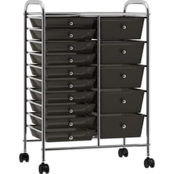 Vidaxl - Chariot de rangement mobile à 15 tiroirs xxl Noir Plastique
