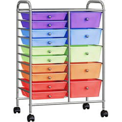 Vidaxl - Chariot rangement mobile à 15 tiroirs xxl Multicolore Plastique