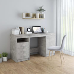 Vidaxl - Bureau Gris béton 140x50x76 cm Bois d'ingénierie