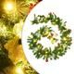 vidaXL Guirlande de Noël avec lumières LED Vert 2,7 m PVC - TU