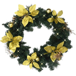 Vidaxl - Couronne de Noël avec lumières led vert 60 cm pvc