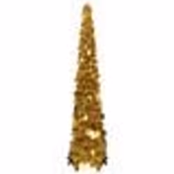 vidaXL Sapin de Noël artificiel escamotable doré 120 cm PET - TU