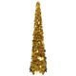 vidaXL Sapin de Noël artificiel escamotable doré 120 cm PET - TU