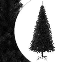 VIDAXL Sapin de Noël artificiel noir 180 cm PVC