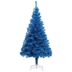 vidaXL Sapin de Noël artificiel avec support bleu 210 cm PVC - TU