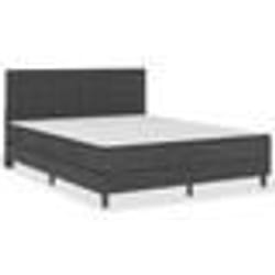 vidaXL Sommier tapissier Gris foncé Tissu 160x200 cm