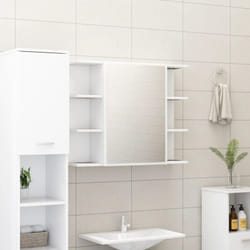 Vidaxl - Armoire à miroir de salle de bain Blanc Bois d'ingénierie