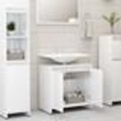 vidaXL Armoire de salle de bain Blanc brillant Bois d'ingénierie - TU