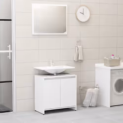 Avec cet ensemble de meubles de salle de bain, vous pouvez créer un espace de rangement supplémentaire pour votre salle de ba ...