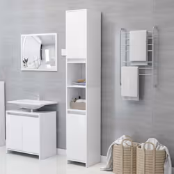 Avec cet ensemble de meubles de salle de bain, vous pouvez créer un espace de rangement supplémentaire pour votre salle de ba ...