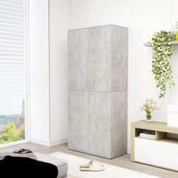 Vidaxl - Armoire à chaussures Gris béton 80x39x178 cm Bois d'ingénierie