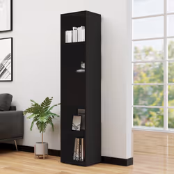 VidaXL 802868, Noir, 4 étagères, Bois, Bois, 360 mm, 300 mm