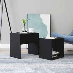 Vidaxl - Ensemble de table basse Noir 48x30x45 cm Bois d'ingénierie