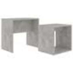 vidaXL Ensemble de table basse Gris béton 48x30x45 cm Bois ingénierie - TU