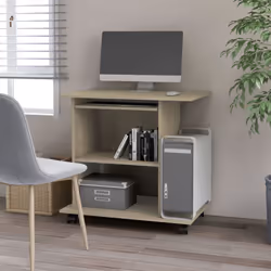 Le bureau d'ordinateur compact pour ordinateur portable et de bureau est conçu pour économiser de l'espace et est un véritabl ...
