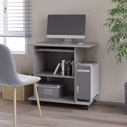 Le bureau compact d'ordinateur pour ordinateur portable et de bureau est conçu pour gagner de la place et attirera tous les r ...