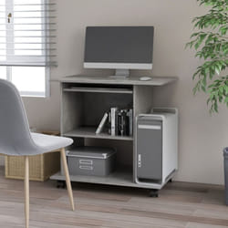 Vidaxl - Bureau d'ordinateur Gris béton 80x50x75 cm Bois d'ingénierie