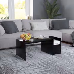 Cette table basse au design ouvert et à la forme géométrique rend votre pièce chic et saisissante ! Le compartiment latéral d ...