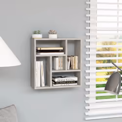 vidaXL Étagère murale Gris béton 45,1x16x45,1 cm Bois d’ingénierie - TU