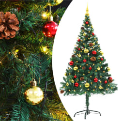 vidaXL Sapin de Noël pré-éclairé avec Boules 150 cm