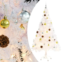vidaXL Arbre de Noël LED Boules Blanc 150 cm