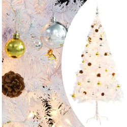 Vidaxl - Arbre de Noël artificiel pré éclairé avec boules blanc 180 cm