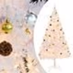 vidaXL Arbre de Noël artificiel pré-éclairé avec boules blanc 210 cm - TU