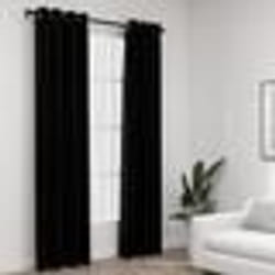 vidaXL Rideaux occultants Aspect lin avec œillets 2 pcs Noir 140x245cm - TU