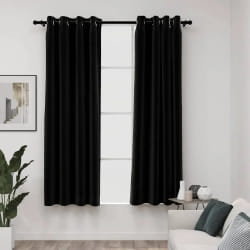 vidaXL Rideaux occultants Aspect de lin 2 pcs Anthracite 140x175 cm - TU