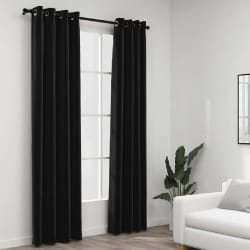 vidaXL Rideaux occultants Aspect de lin 2 pcs Anthracite 140x225 cm - TU